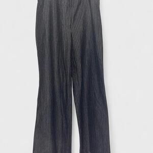 New York & Co Gray Pinstripe Stretch Straight Wide Leg Pants - Size M